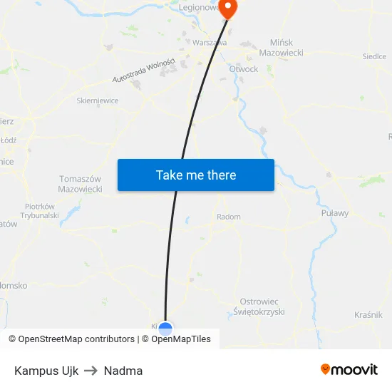 Kampus Ujk to Nadma map