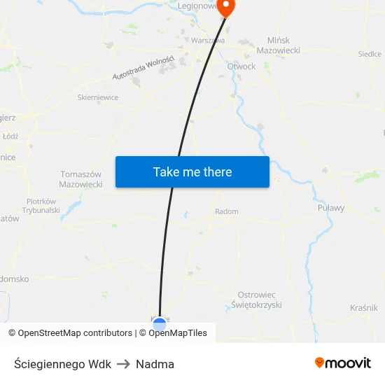 Ściegiennego Wdk to Nadma map