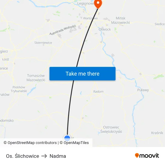 Os. Ślichowice to Nadma map
