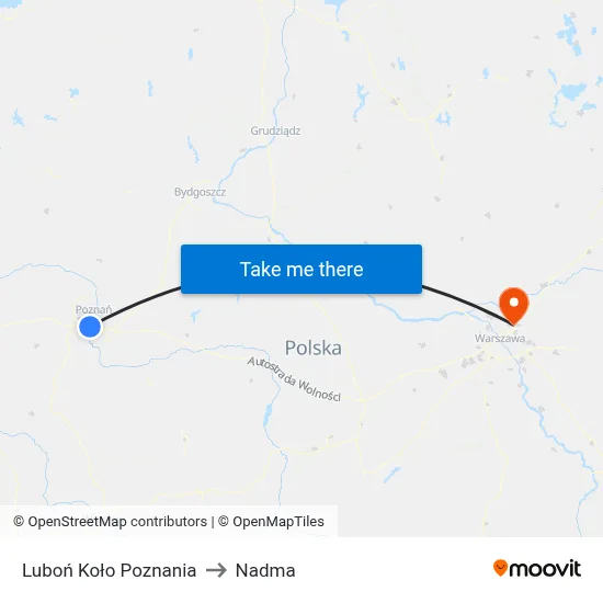 Luboń Koło Poznania to Nadma map