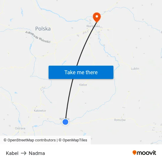 Kabel to Nadma map