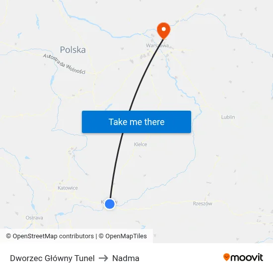 Dworzec Główny Tunel to Nadma map