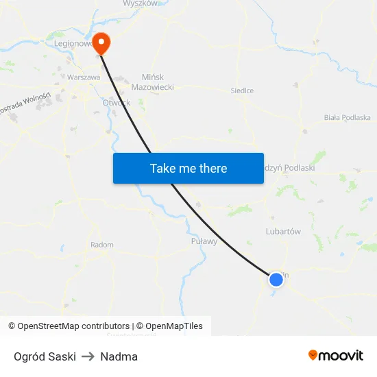 Ogród Saski to Nadma map
