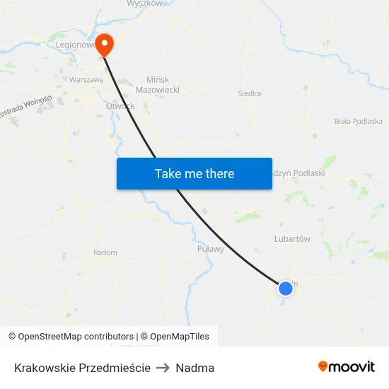 Krakowskie Przedmieście to Nadma map