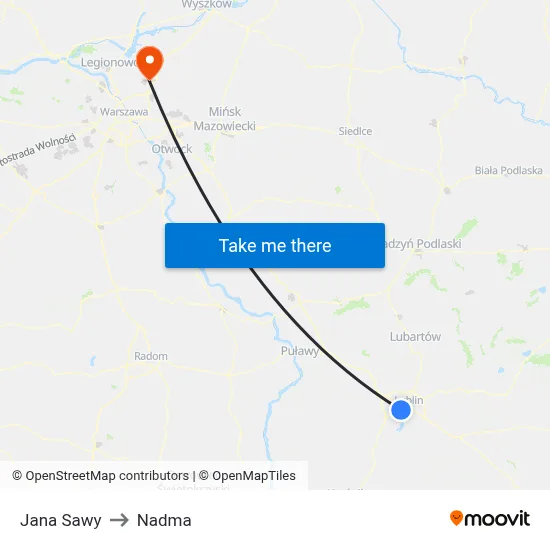 Jana Sawy to Nadma map