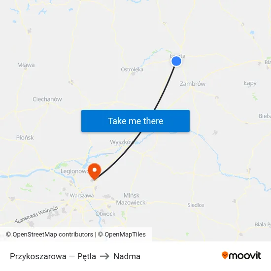 Przykoszarowa — Pętla to Nadma map