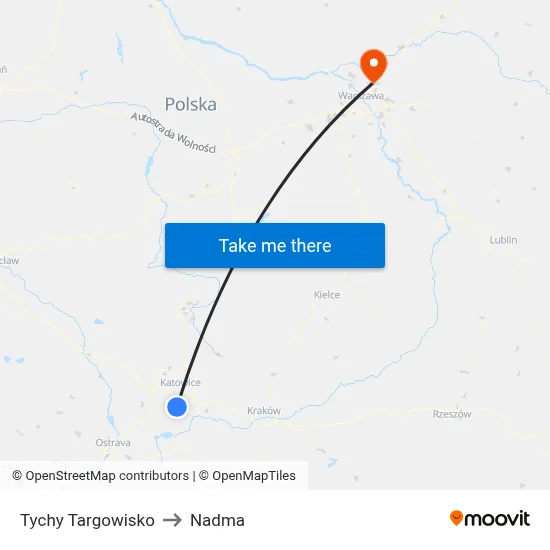 Tychy Targowisko to Nadma map