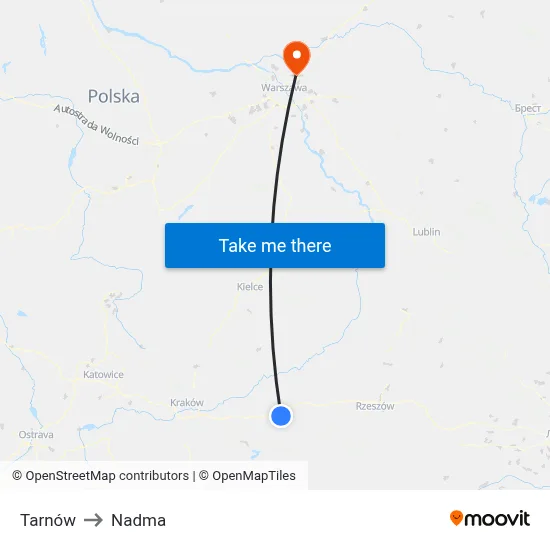 Tarnów to Nadma map