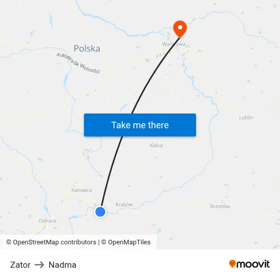 Zator to Nadma map