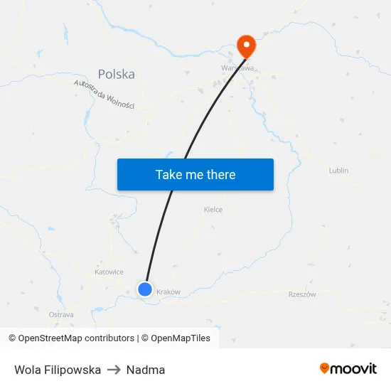 Wola Filipowska to Nadma map