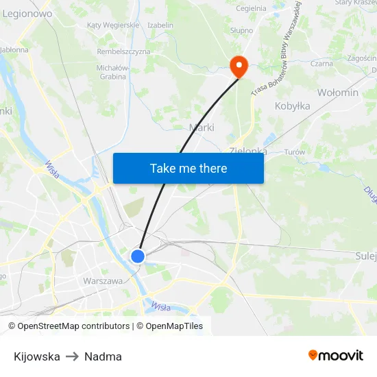 Kijowska to Nadma map