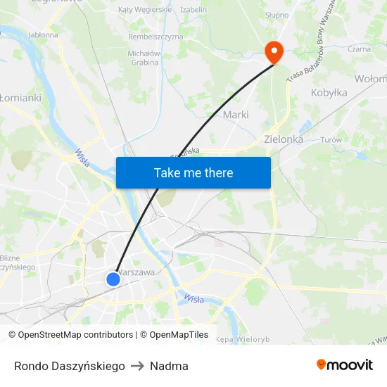 Rondo Daszyńskiego to Nadma map