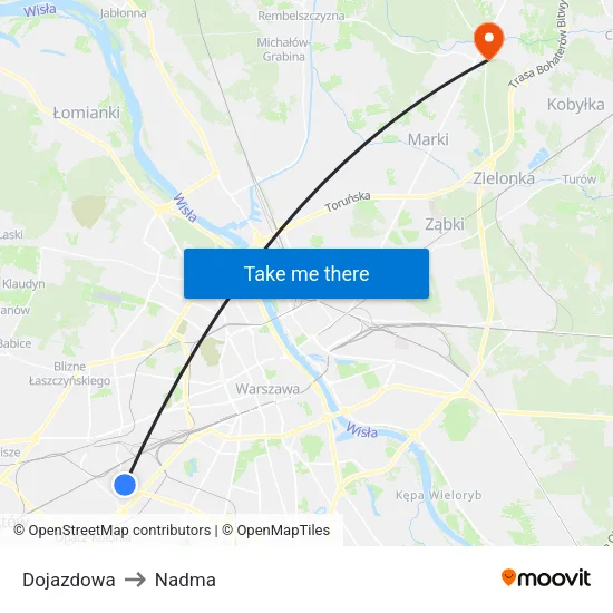 Dojazdowa to Nadma map