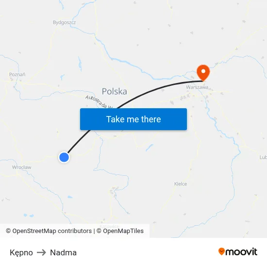 Kępno to Nadma map