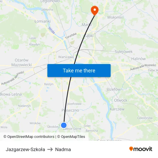 Jazgarzew - Szkoła to Nadma map