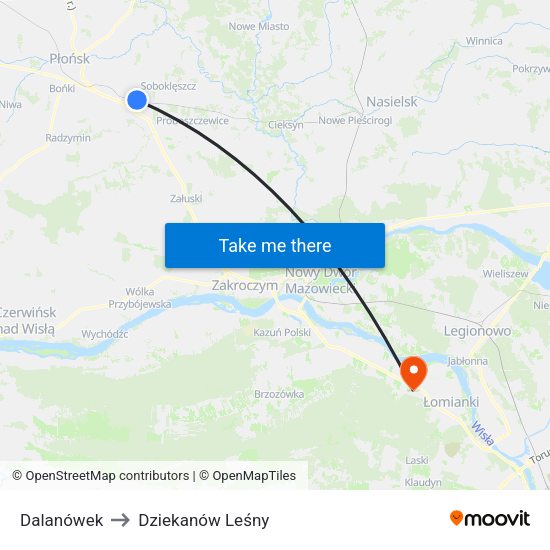 Dalanówek to Dziekanów Leśny map