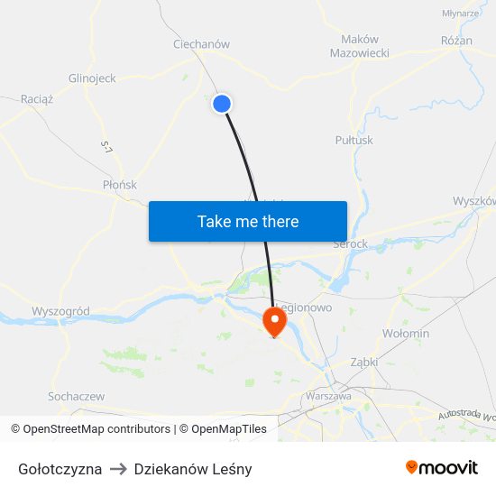 Gołotczyzna to Dziekanów Leśny map