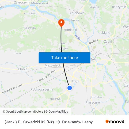 (Janki) Pl. Szwedzki 02 (Nż) to Dziekanów Leśny map