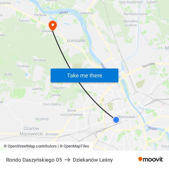 Rondo Daszyńskiego 05 to Dziekanów Leśny map