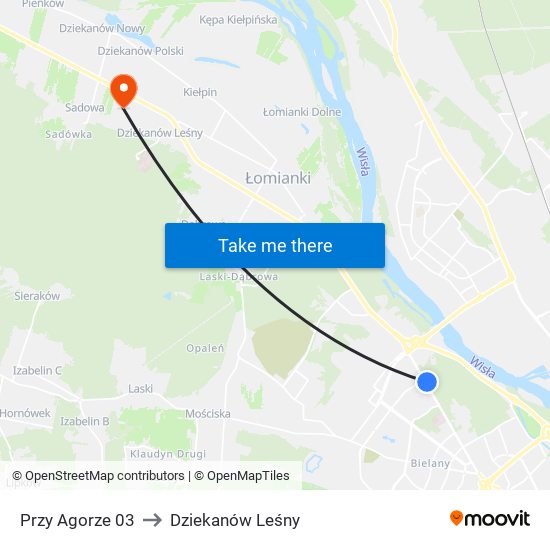 Przy Agorze to Dziekanów Leśny map