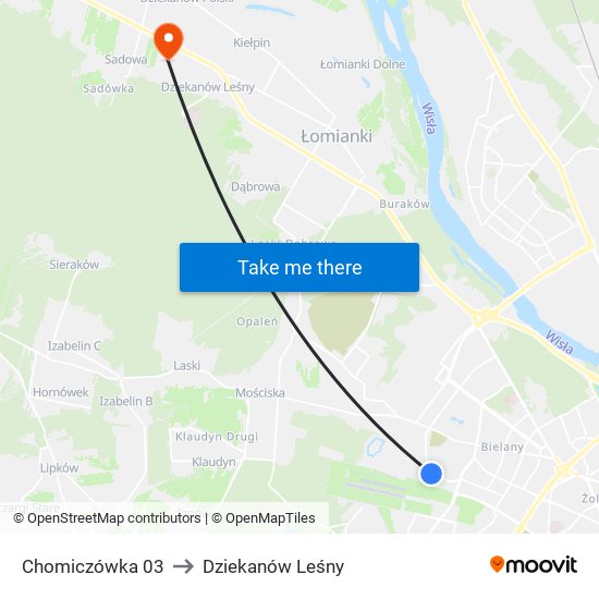 Chomiczówka 03 to Dziekanów Leśny map