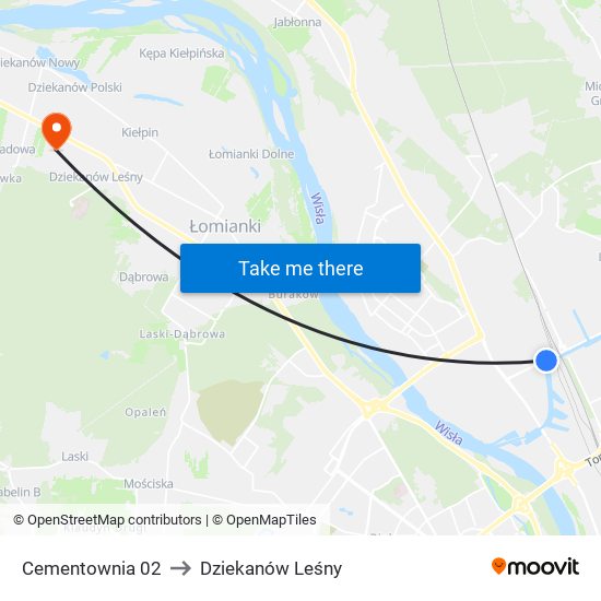 Cementownia 02 to Dziekanów Leśny map