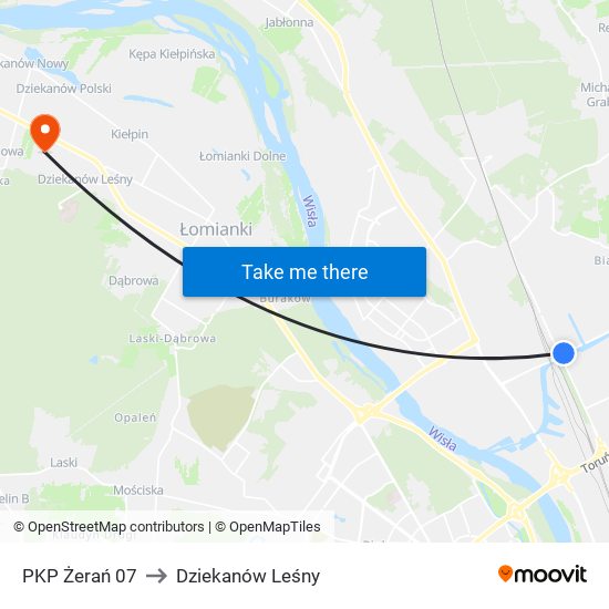 PKP Żerań to Dziekanów Leśny map