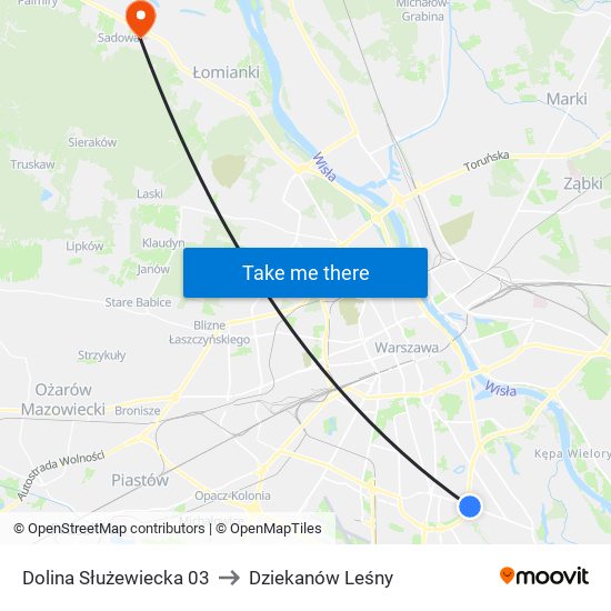 Dolina Służewiecka 03 to Dziekanów Leśny map