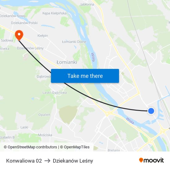 Konwaliowa 02 to Dziekanów Leśny map