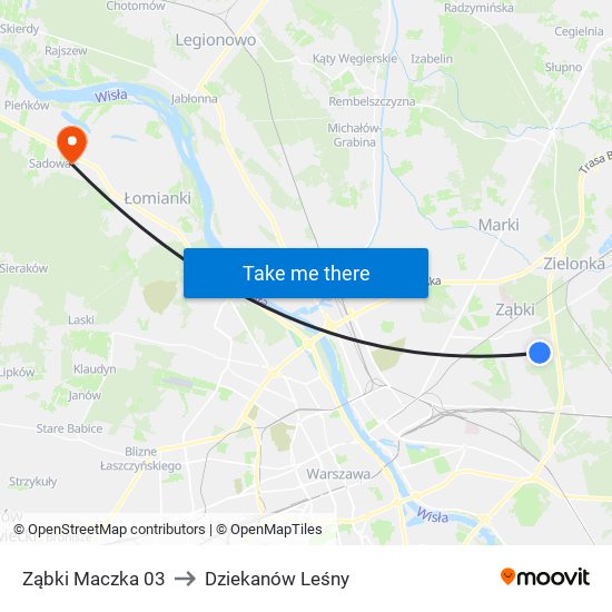 Ząbki Maczka 03 to Dziekanów Leśny map