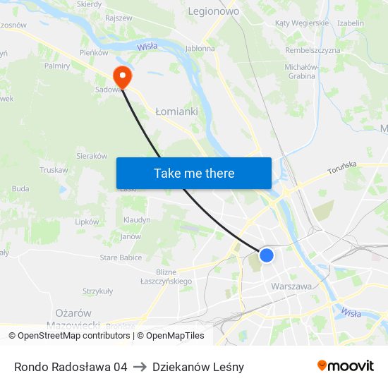 Rondo Radosława 04 to Dziekanów Leśny map