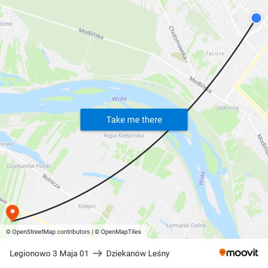 Legionowo 3 Maja 01 to Dziekanów Leśny map