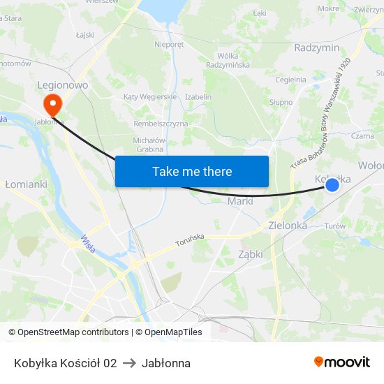 Kobyłka Kościół 02 to Jabłonna map