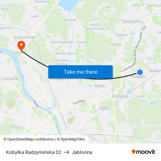 Kobyłka Radzymińska 02 to Jabłonna map