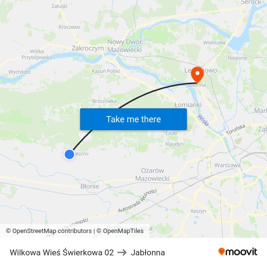 Świerkowa 02 to Jabłonna map