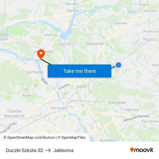 Duczki-Szkoła to Jabłonna map