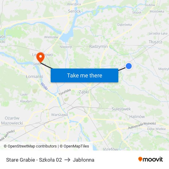 Stare Grabie - Szkoła 02 to Jabłonna map