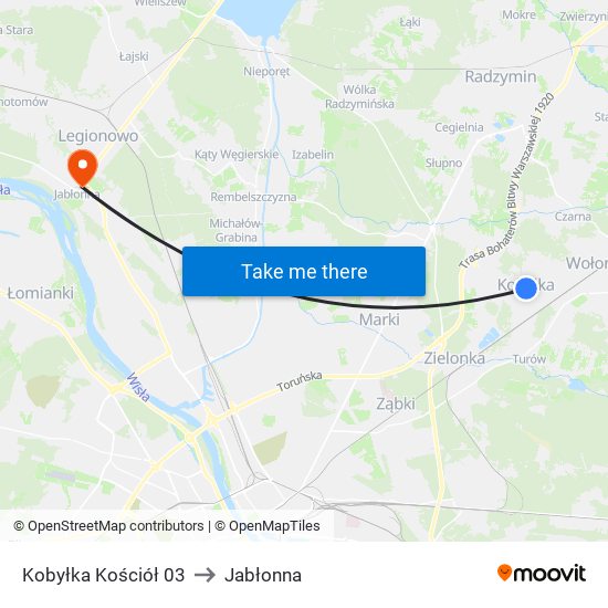 Kobyłka Kościół 03 to Jabłonna map