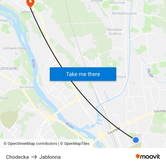 Chodecka to Jabłonna map