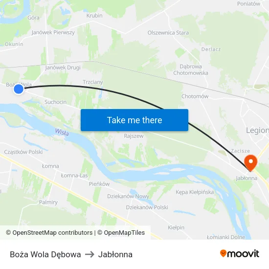 Boża Wola Dębowa to Jabłonna map
