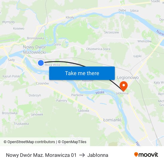 Nowy Dwór Mazowiecki Morawicza to Jabłonna map