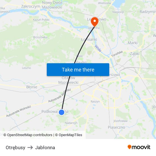 Otrębusy to Jabłonna map