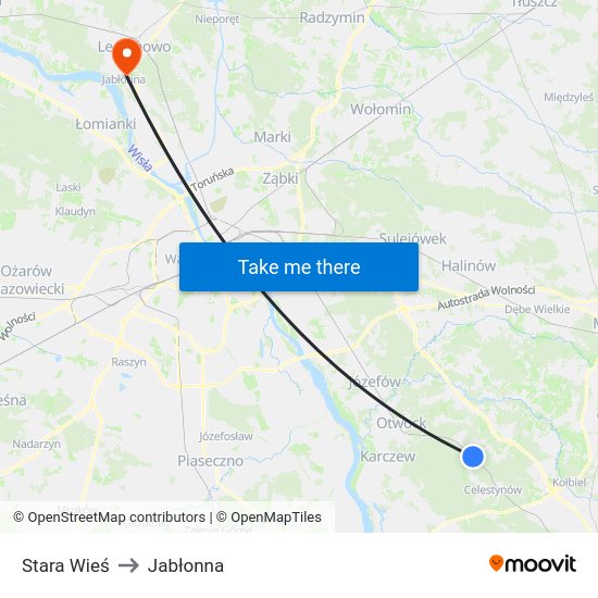 Stara Wieś to Jabłonna map