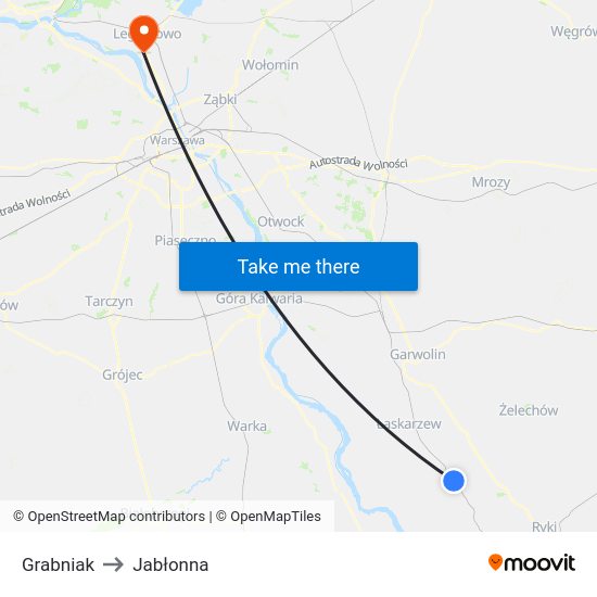 Grabniak to Jabłonna map