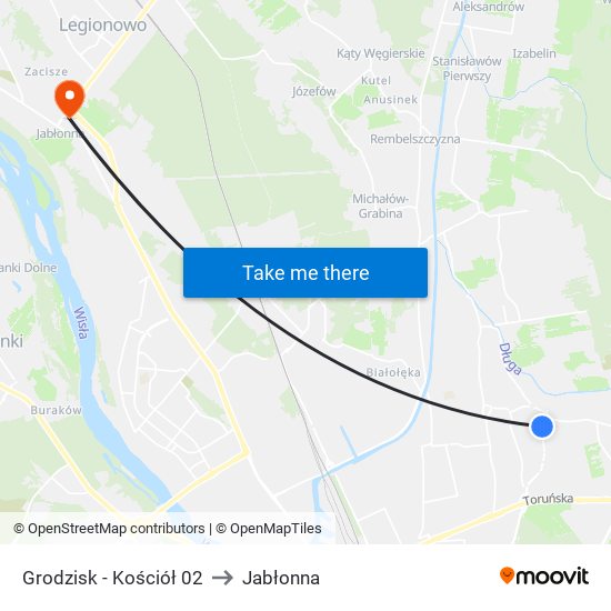 Grodzisk - Kościół 02 to Jabłonna map