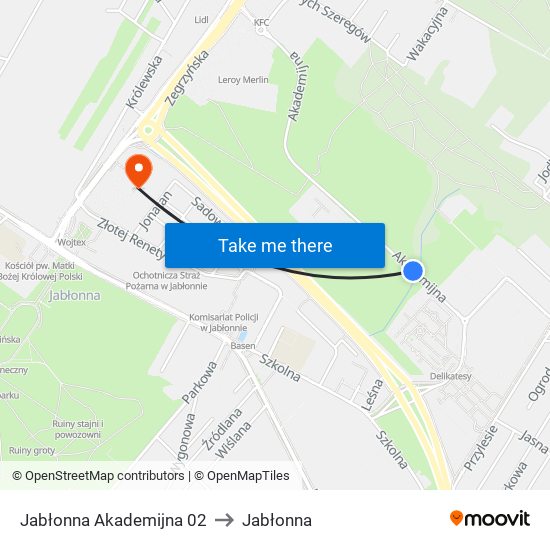 Jabłonna Akademijna 02 to Jabłonna map