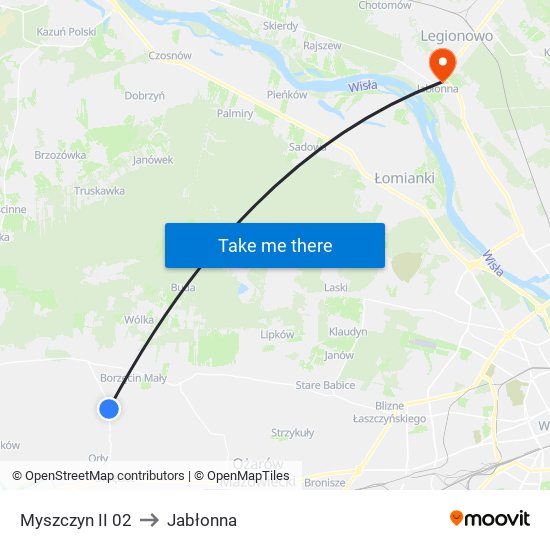 Myszczyn II 02 to Jabłonna map