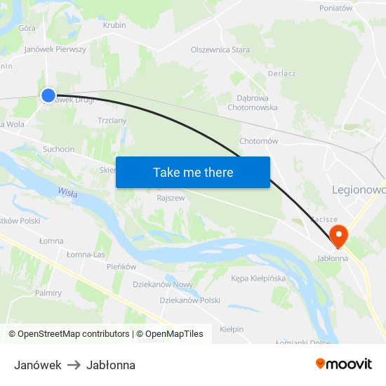 Janówek to Jabłonna map