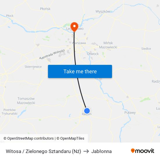 Witosa / Zielonego Sztandaru (Nż) to Jabłonna map