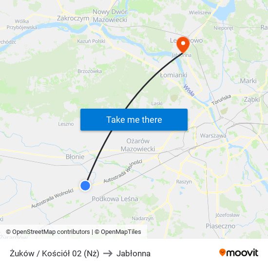 Żuków / Kościół 02 (Nż) to Jabłonna map